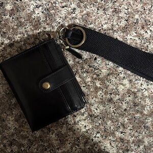 Andar “Lo” Black Leather Wallet with Strap